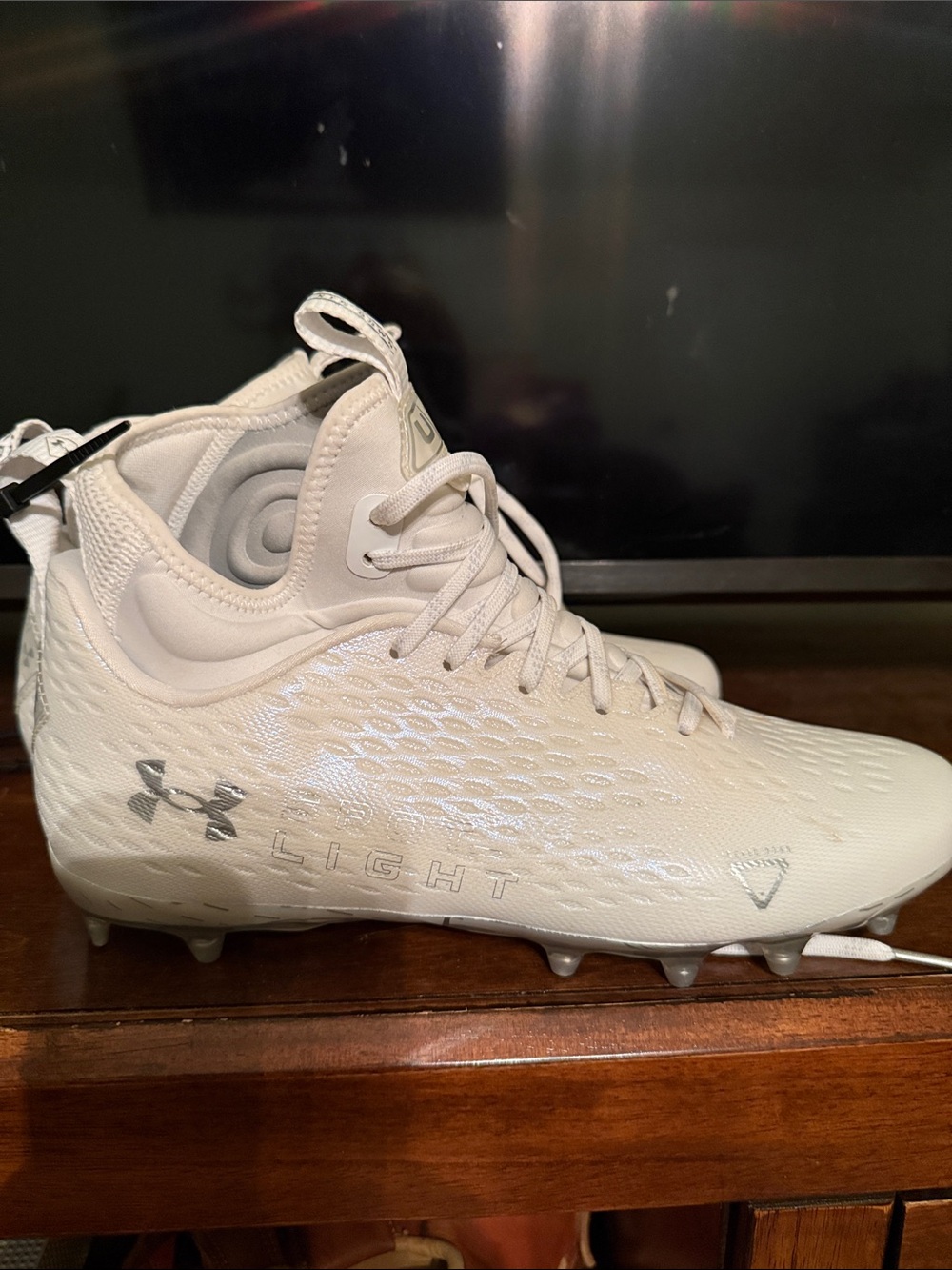 Under Armour White High-Top Athletic Cleats